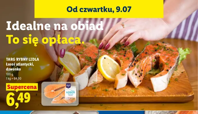 Łosoś atlantycki dzwonko Targ Rybny Lidla promocja w Lidl