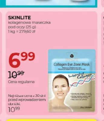 Kolagenowa maseczka pod oczy Skinlite promocja w Drogerie Jawa