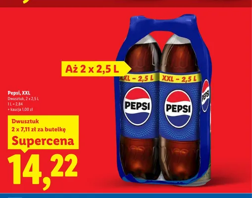 Napój gazowany Pepsi XXL 2-pak promocja w Lidl