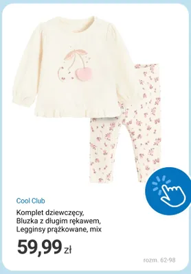 Komplet dziewczęcy bluzka z długim rękawem i legginsy prążkowane Cool Club promocja w Smyk