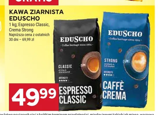 Kawa ziarnista Eduscho Espresso Classic promocja w Stokrotka