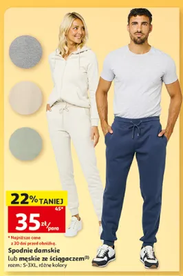 Spodnie męskie ze ściągaczem Inextenso promocja w Auchan