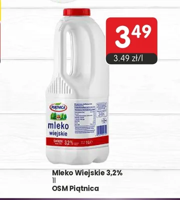 Mleko Wiejskie 3,2% Piątnica promocja w Market Point