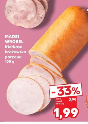 Kiełbasa krakowska parzona Madej Wróbel promocja w Kaufland
