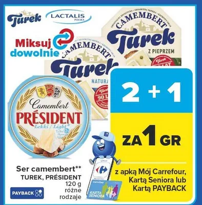 Ser camembert różne rodzaje promocja w Carrefour