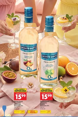 Wino bezalkoholowe Monte Santi Frizzante promocja w Biedronka