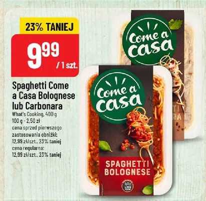 Spaghetti Come a Casa Bolognese lub Carbonara promocja w POLOmarket