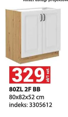 Szafka kuchenna 80ZL 2F Bb 80x82x52 cm promocja w Merkury Market