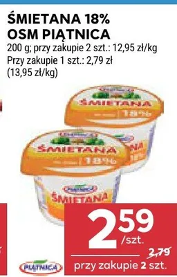 Śmietana 18% OSM Piątnica promocja w Stokrotka