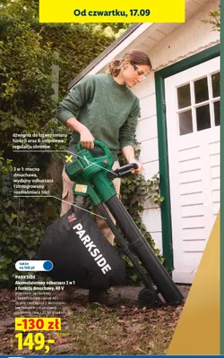 Akumulatorowy odkurzacz 3 w 1 z funkcją dmuchawy Parkside promocja w Lidl