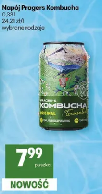 Napój Pragers Kombucha Original promocja w Delikatesy Centrum