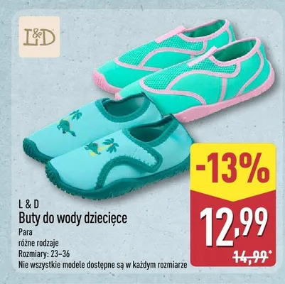 Buty do wody dziecięce L&D promocja w Aldi