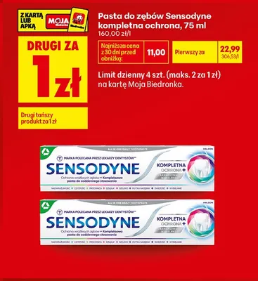 Pasta do zębów Sensodyne Kompletna Ochrona promocja w Biedronka