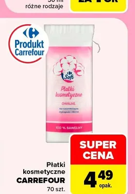 Płatki kosmetyczne Carrefour promocja w Carrefour Market