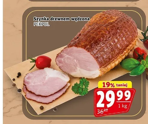 Szynka drewnem wędzona Pekpol promocja w Prim Market