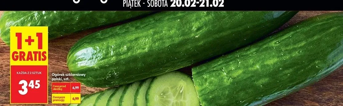 Ogórek szklarniowy polski promocja w Biedronka