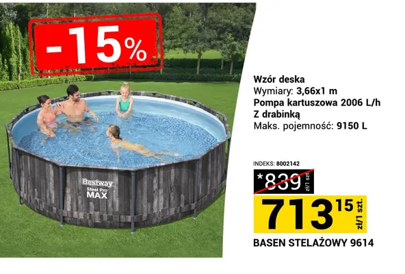 Basen stelażowy 9614 promocja w Merkury Market