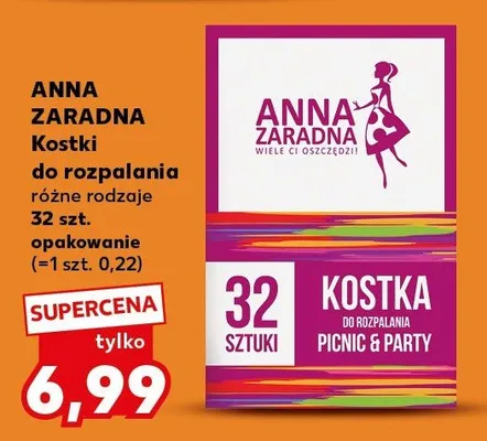 Kostki do rozpalania Anna Zaradna Picnic & Party 32szt. promocja w Kaufland