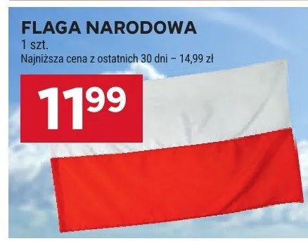 Flaga narodowa promocja w Stokrotka