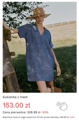Sukienka z lnem promocja w Monnari
