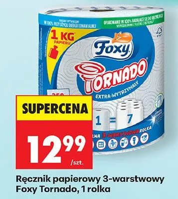 Ręcznik papierowy 3-warstwowy Foxy Tornado promocja w Biedronka