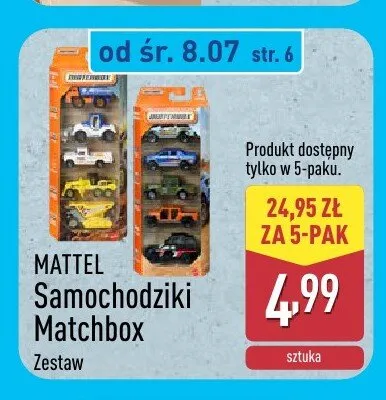Samochodziki Matchbox Mattel 5-pak promocja w Aldi