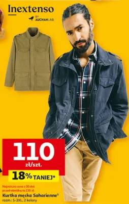 Kurtka męska Saharienne promocja w Auchan