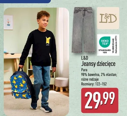 Jeansy dziecięce L&D  promocja w Aldi