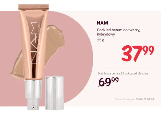 Podkład-serum do twarzy hybrydowy Nam promocja w Rossmann