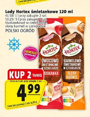 Lody karmelowo-śmietankowe w czekoladzie słony karmel Hortex promocja w Prim Market