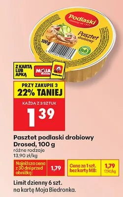 Pasztet podlaski drobiowy różne rodzaje promocja w Biedronka