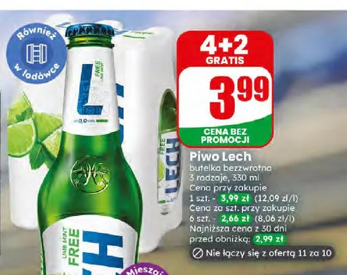 Piwo bezalkoholowe Lech Free promocja w Dino