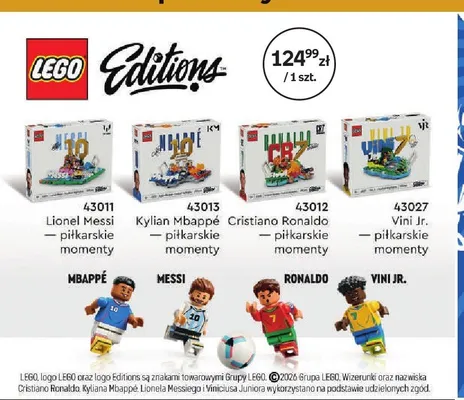 Klocki LEGO Editions 43012 Cristiano Ronaldo - piłkarskie momenty promocja w Dzień Dziecka