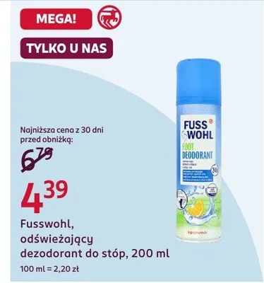 Odświeżający dezodorant do stóp promocja w Rossmann