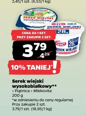 Serek wiejski wysokobiałkowy Piątnica promocja w Netto