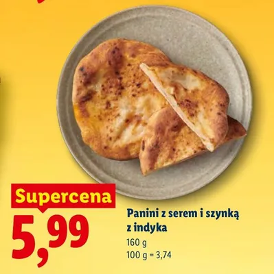 Panini z serem i szynką z indyka promocja w Lidl