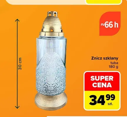 Znicz szklany tuba promocja w Carrefour