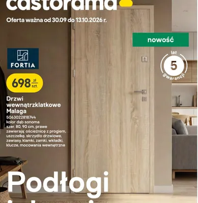 Drzwi wewnątrzklatkowe Malaga Fortia promocja w Castorama
