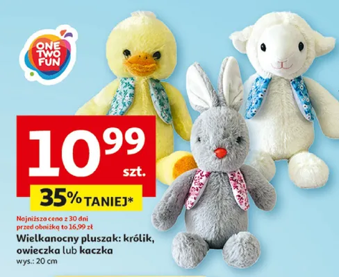 Wielkanocny pluszak: królik, owieczka lub kaczka promocja w Auchan