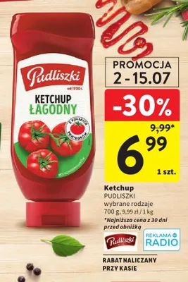 Ketchup łagodny Pudliszki promocja w Intermarche