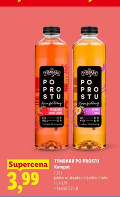 Kompot Tymbark Po Prostu jabłko-śliwka promocja w Lidl