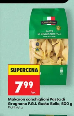 Makaron conchiglioni Pasta di Gragnano P.G.I. Gusto Bello promocja w Biedronka