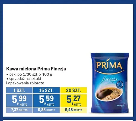 Kawa mielona Prima Finezja promocja w Makro