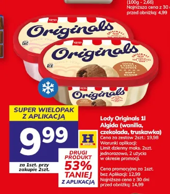 Lody Originals wanilia promocja w Hitpol