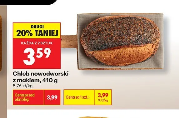 Chleb nowodworski z makiem promocja w Biedronka