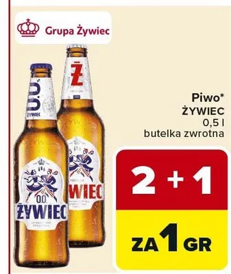 Piwo butelka zwrotna promocja w Carrefour
