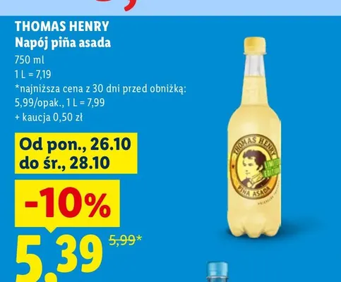 Napój piña asada Thomas Henry promocja w Lidl