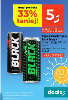 Napój energetyzujący Black Energy różne rodzaje promocja w Dealz