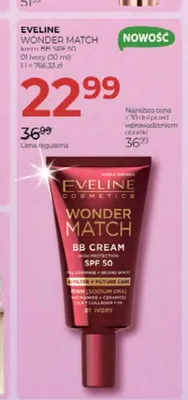 Krem BB SPF 50 Eveline Wonder Match 01 Ivory promocja w Drogerie Jawa