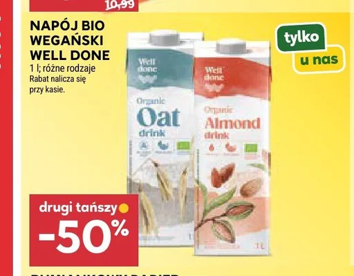 Napój bio wegański migdałowy Well Done promocja w Stokrotka
